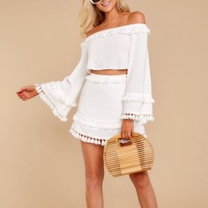 Cute White Two Piece Set